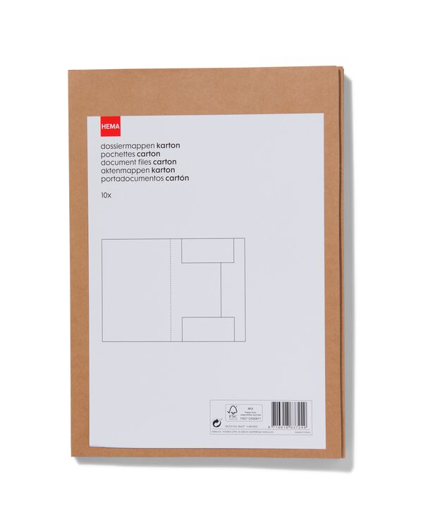 dossiermappen kraft A4 - 10 stuks - 14880033 - HEMA
