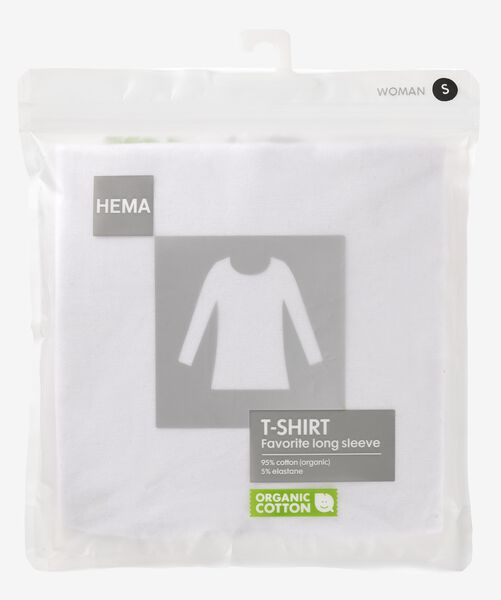dames basic t-shirt wit M - 36396078 - HEMA