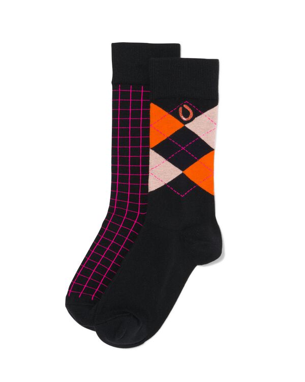 heren sokken met katoen - 2 paar zwart zwart - 4130775BLACK - HEMA