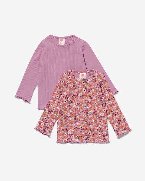 baby t-shirt rib - 2 stuks roze roze - 33003250PINK - HEMA