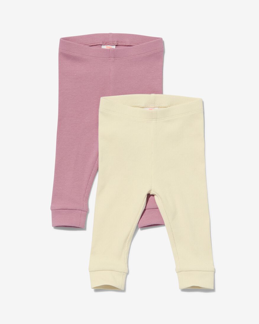 baby leggings rib - 2 stuks roze - 33004750PINK - HEMA
