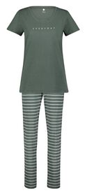 dames pyjama Patty katoen strepen groen groen - 1000026653 - HEMA