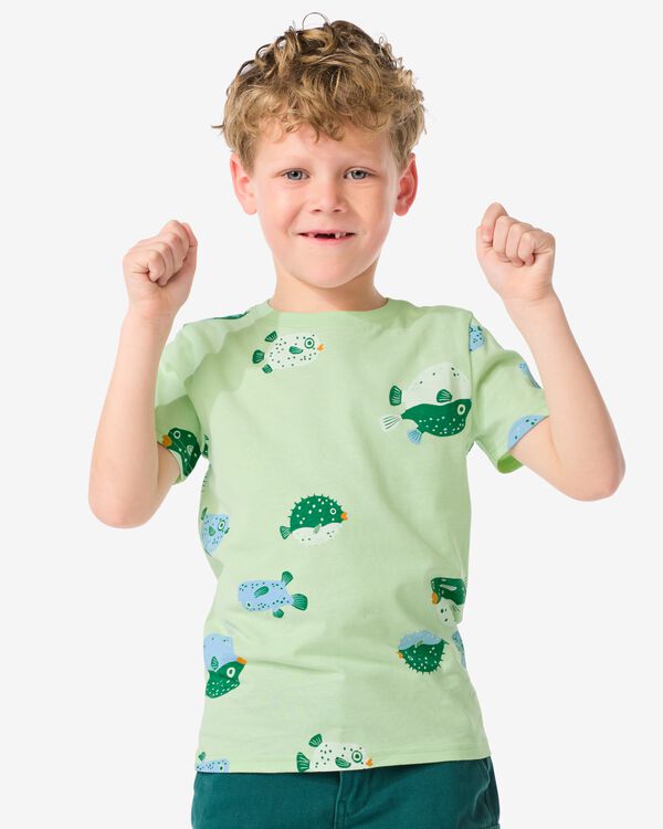 kinder t-shirt vissen groen groen - 30785108GREEN - HEMA