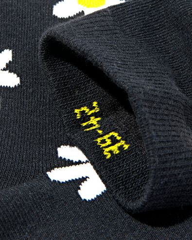 sokken met katoen madeliefjes zwart 43/46 - 4141108 - HEMA