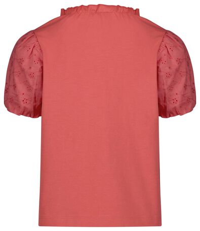 kinder t-shirt met broderie koraal - 1000027627 - HEMA