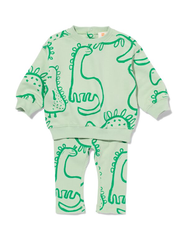 baby kleding sweatset dino groen groen - 33127270GREEN - HEMA