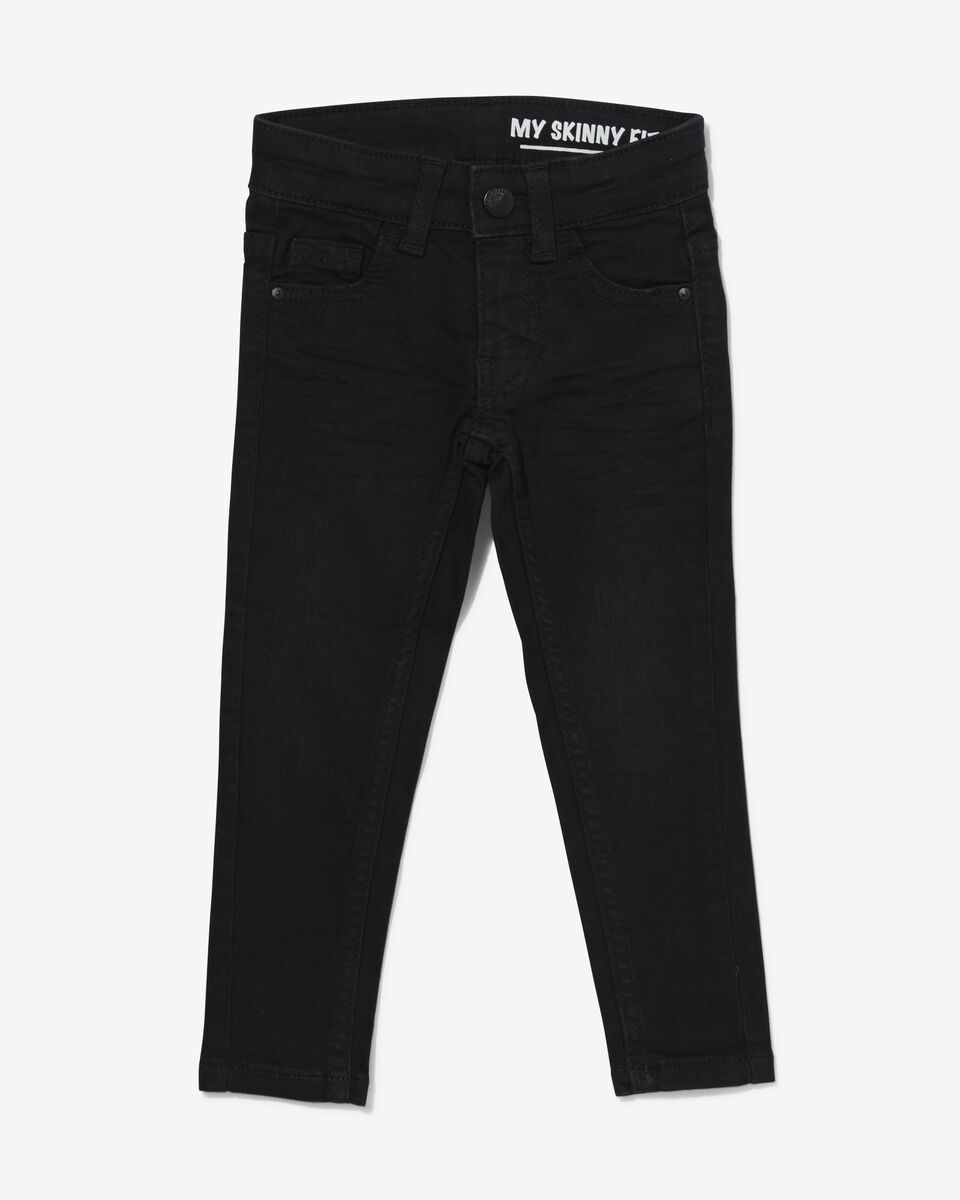 kinder jeans skinny fit zwart - 1000028235 - HEMA