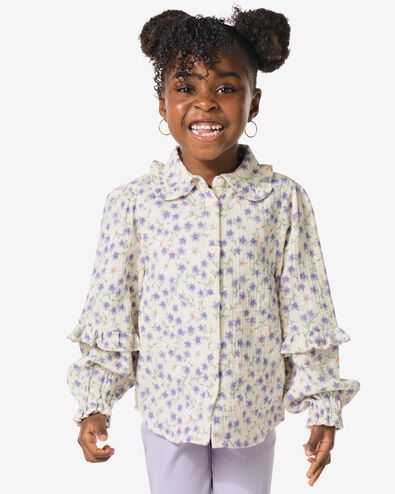 kinderblouse mousseline  gebroken wit gebroken wit - 30894108OFFWHITE - HEMA