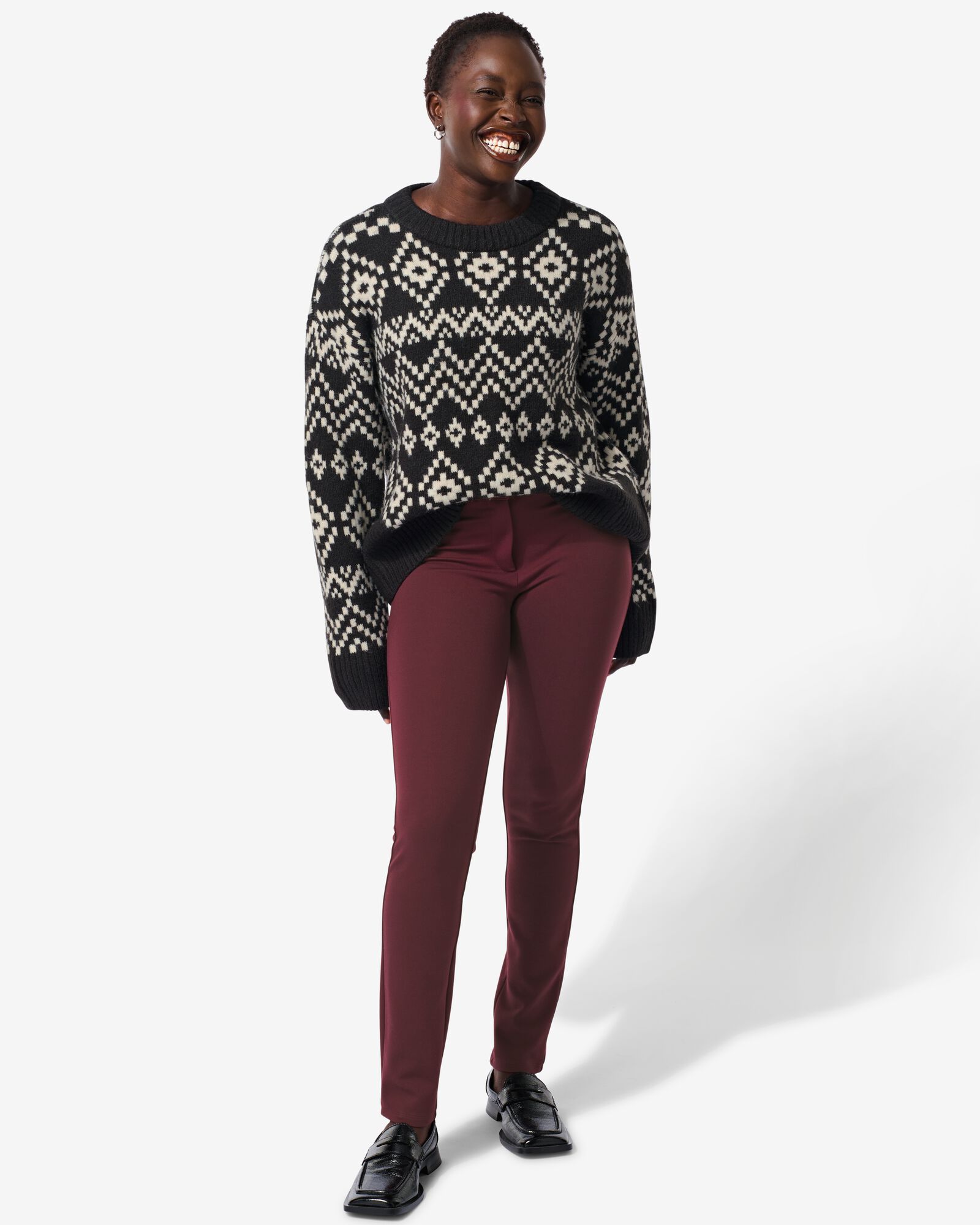 dames broek Wendel bordeauxrood bordeauxrood - 36375340BURGUNDYRED - HEMA