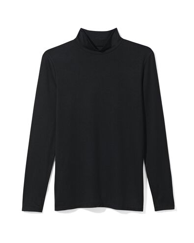 dames thermo shirt met col zwart S - 19640252 - HEMA