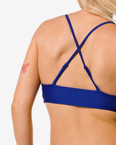 dames 3-in-1 triangel bikinitop kobaltblauw XS - 22310781 - HEMA