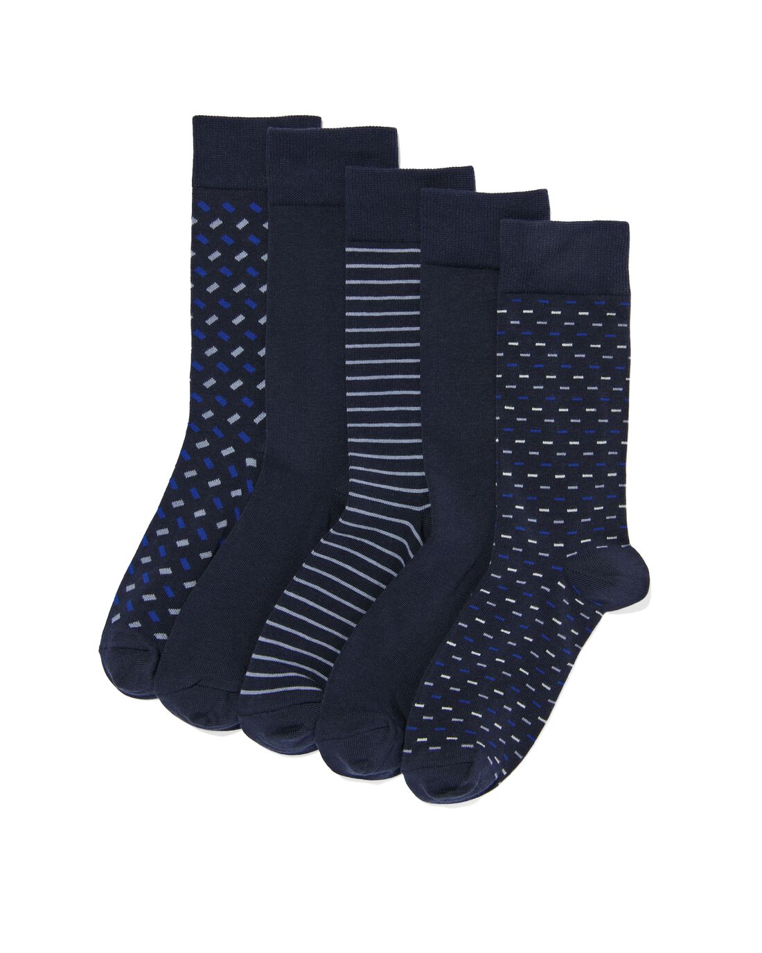 HEMA Heren Sokken Met Katoen Grafisch 5 Paar Donkerblauw (donkerblauw)