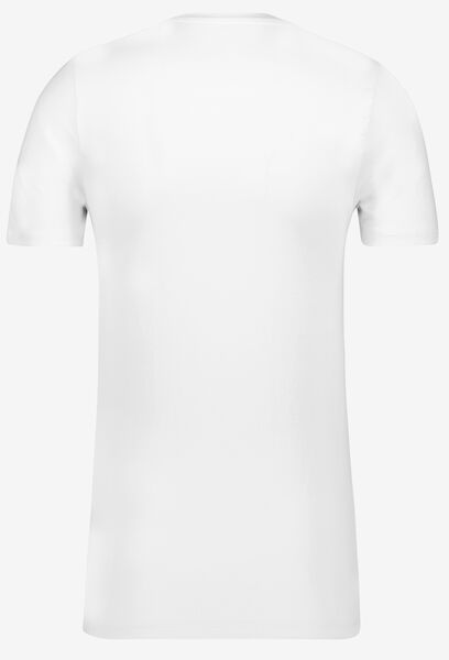 heren t-shirt regular fit o-hals extra lang - 2 stuks wit wit - 1000009941 - HEMA