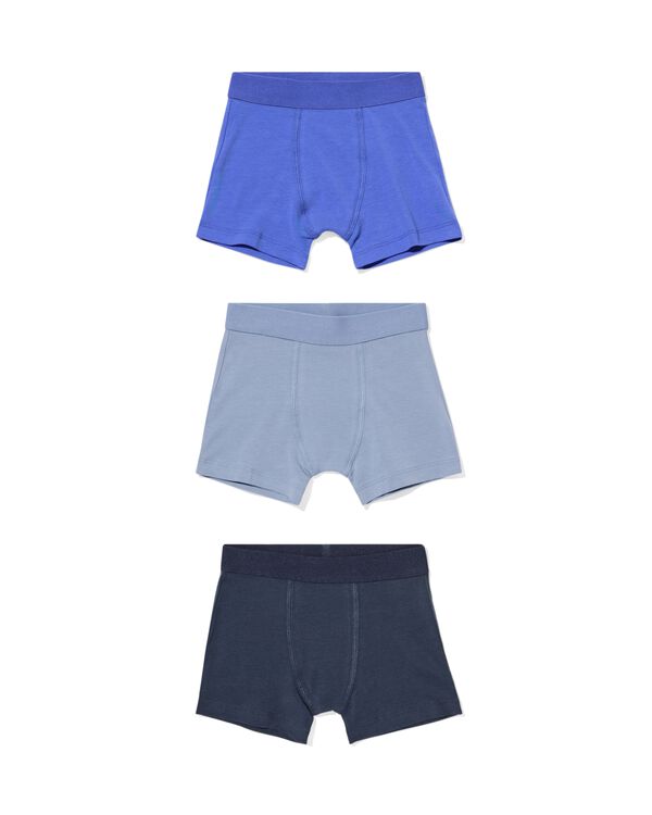 kinderboxers effen - 3 stuks blauw blauw - 19203540BLUE - HEMA