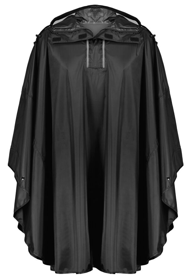 regenponcho met kijkvenster voor volwassen opvouwbaar zwart - 34460060 - HEMA