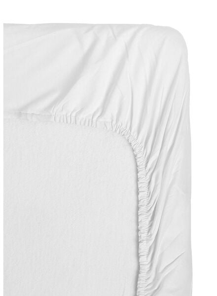 hoeslaken - jersey katoen - 160 x 200 cm - wit wit 160 x 200 - 5140107 - HEMA