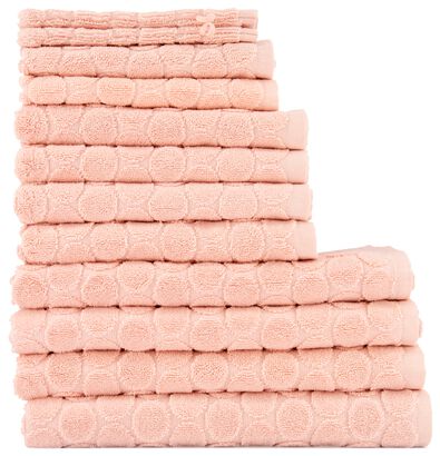 handdoeken - zware kwaliteit - gestipt roze - 1000015162 - HEMA