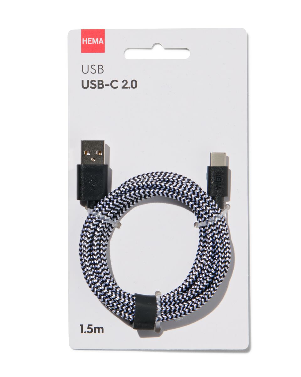 gebied Bij naam Schuine streep laadkabel USB/USB-C 1.5m - HEMA