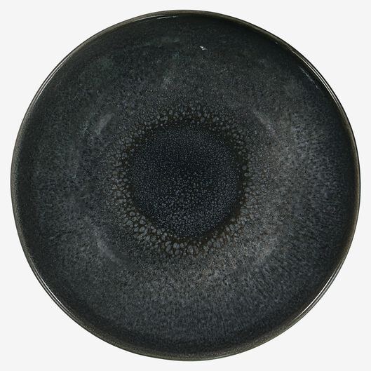 diep bord Porto reactief glazuur zwart 23cm - 9602031 - HEMA