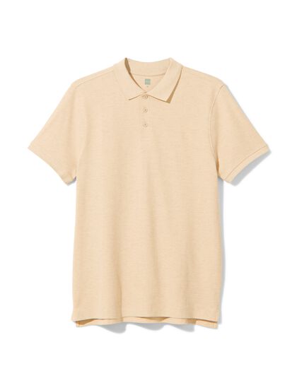 heren polo met structuur beige beige - 1000031678 - HEMA