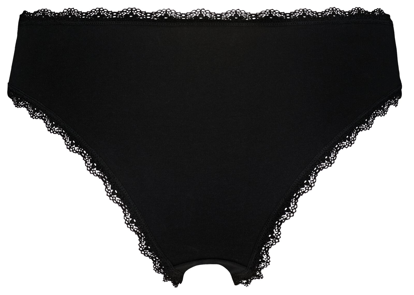 damesbrazilian katoen met kant zwart XL - 19640309 - HEMA