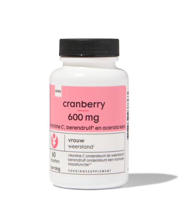 cranberry 600mg - 60 stuks - 11402202 - HEMA