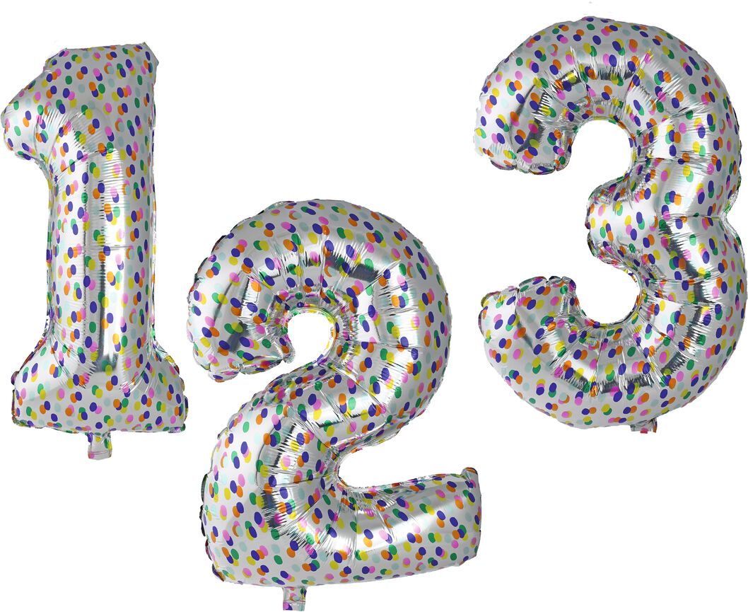 op tijd Veroveren woede folieballon XL cijfers 0-9 confetti zilver - HEMA