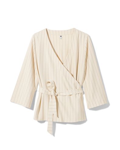dames wikkelvest Eva strepen  gebroken wit gebroken wit - 36231180OFFWHITE - HEMA