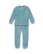 kinder pyjama rib velours middenblauw - 23060480MIDBLUE - HEMA