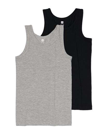 kinder hemden basic stretch katoen - 2 stuks zwart zwart - 19280890BLACK - HEMA