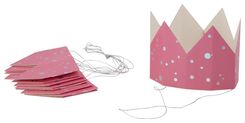 kroontjes papier 6 stuks roze - 14200536 - HEMA