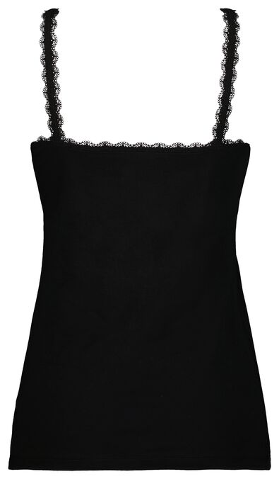 dameshemd kant zwart XL - 19661025 - HEMA