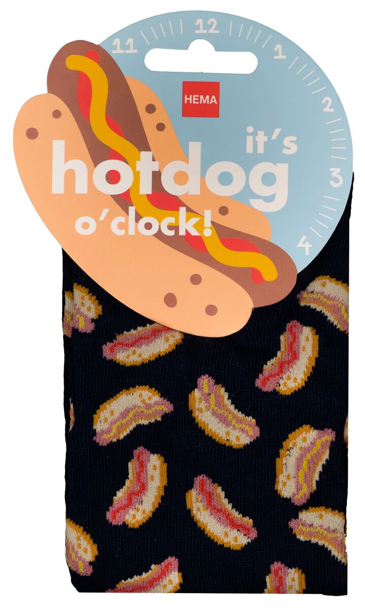olie Klaar Feat sokken maat 42-46 hotdog o'clock - HEMA