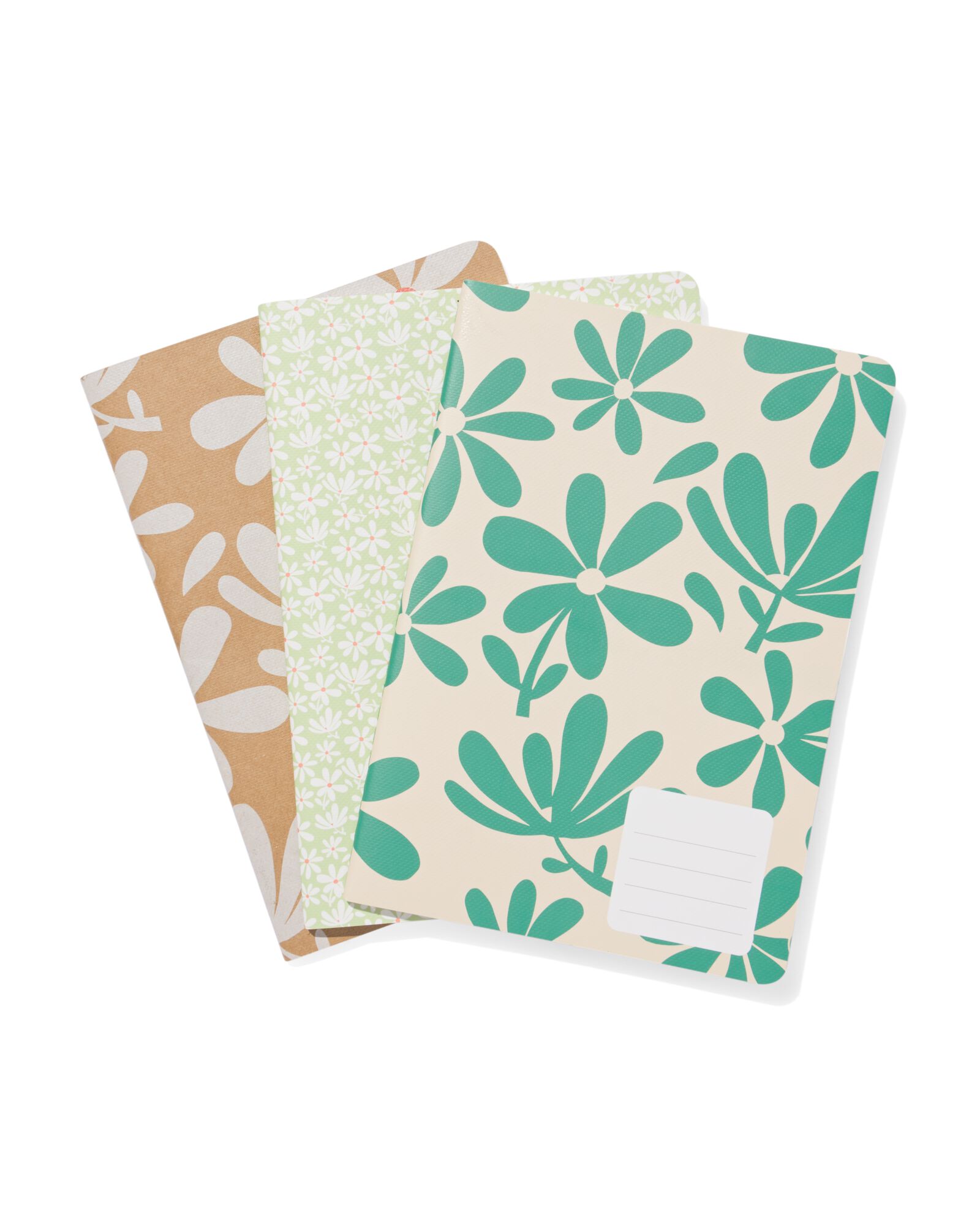 schriften A5 bloemen - 3 stuks - 14106010 - HEMA