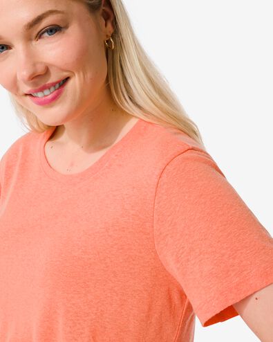 dames t-shirt Annie met linnen roze - 1000031353 - HEMA