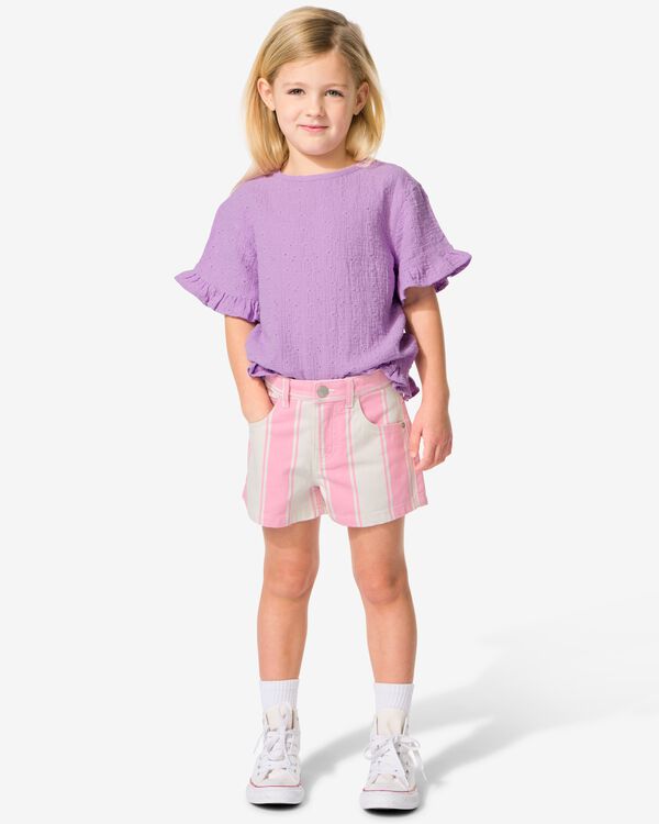 kinder short strepen roze roze - 30811305PINK - HEMA