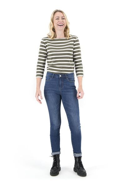 dames jeans - skinny fit middenblauw middenblauw - 1000018243 - HEMA