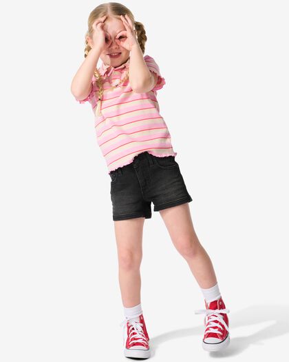 kindershort denim zwart zwart - 1000031410 - HEMA