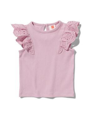 baby t-shirt ruffle rib lila lila - 1000031500 - HEMA