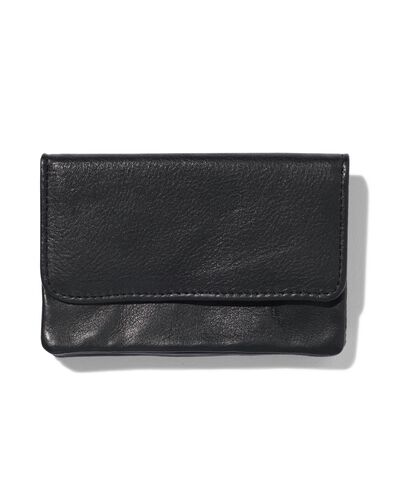 mini portemonnee leer zwart - 18140001 - HEMA