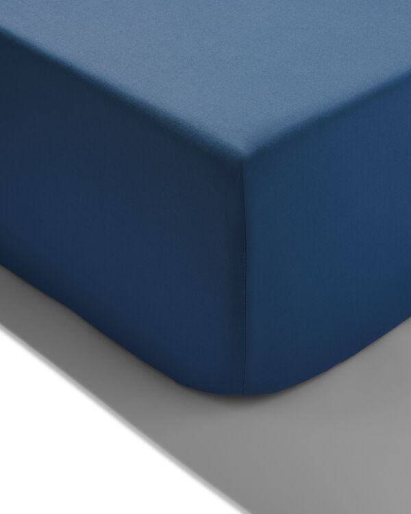 hoeslaken zacht katoen 90x220 blauw - 5190054 - HEMA