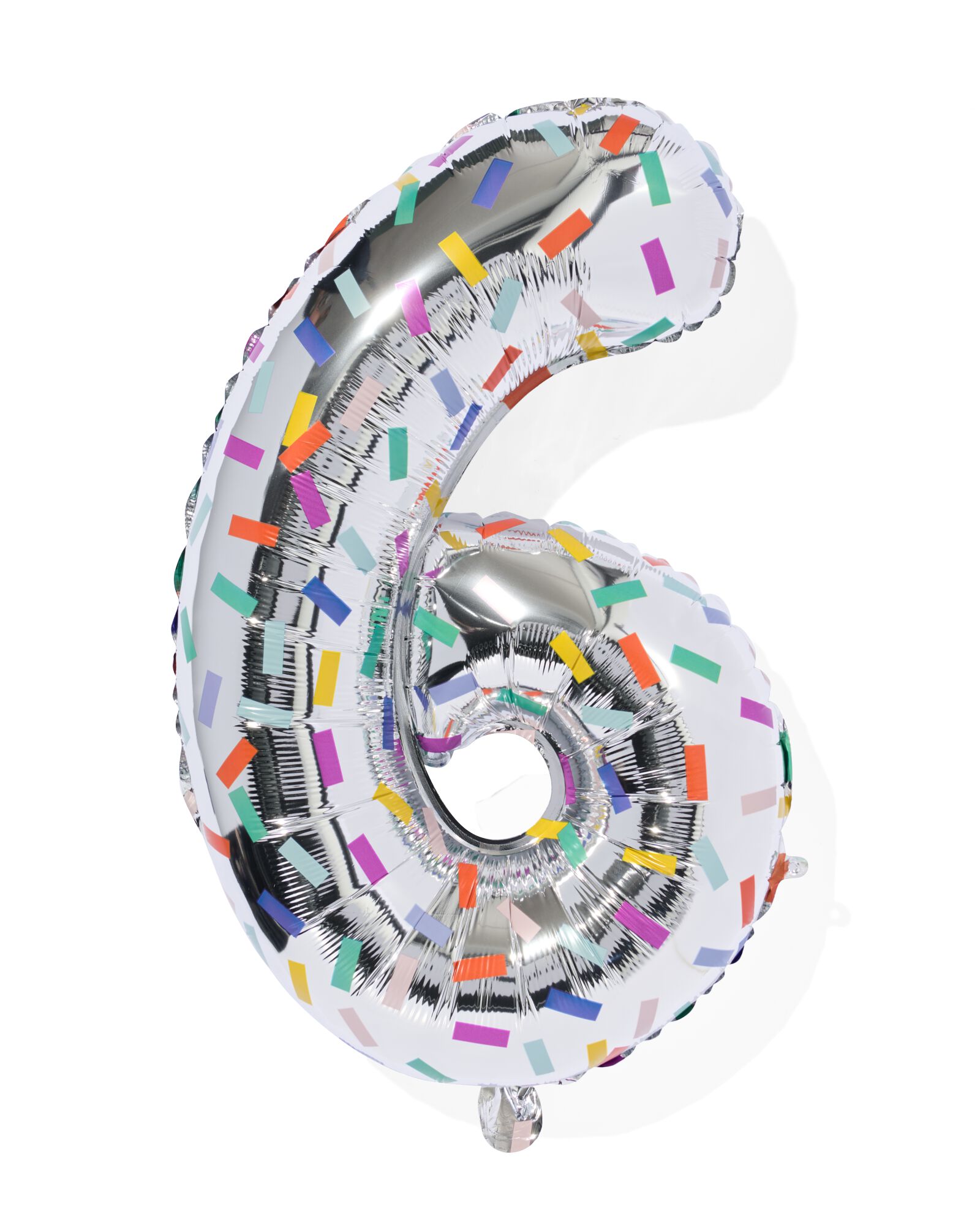 folieballon cijfer 6 confetti XL - 14250033 - HEMA
