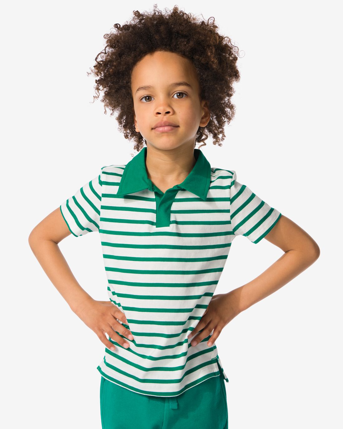 HEMA Kinder Polo Strepen Groen (groen)