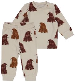 baby pyjama velvet beren wit wit - 1000028777 - HEMA