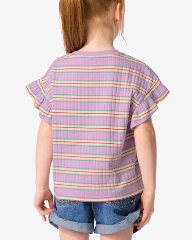 kinder t-shirt met ribbels paars 110/116 - 30863075 - HEMA