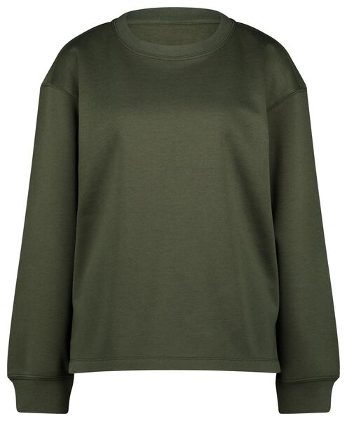 dames sweater Olive piqué donkergroen - 1000026571 - HEMA