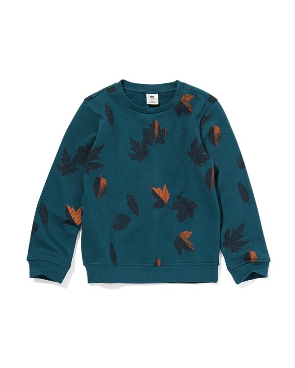 kinder sweater met bladeren blauw blauw - 30771939BLUE - HEMA
