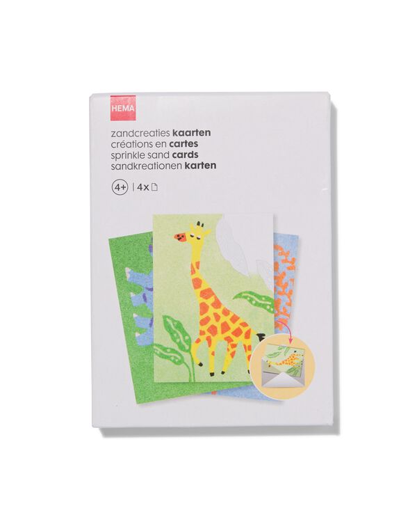 zandcreaties kaarten dieren - 4 stuks - 15920121 - HEMA