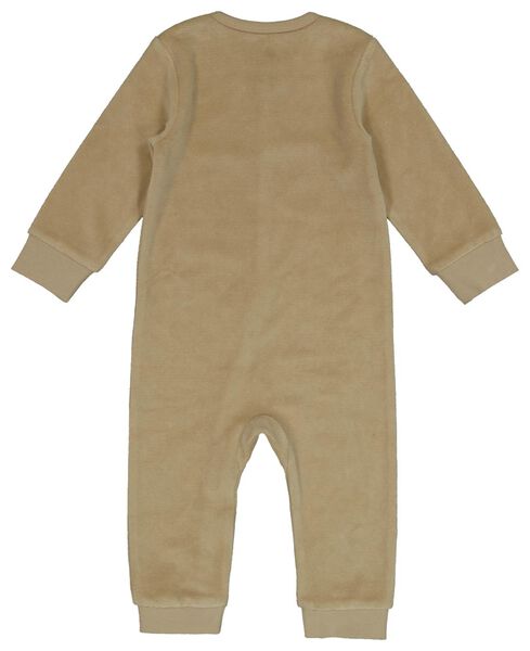 baby pyjama velvet rib bruin bruin - 1000028714 - HEMA