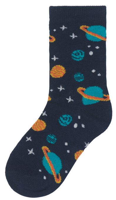 kinder sokken met katoen - 5 paar blauw 27/30 - 4360052 - HEMA